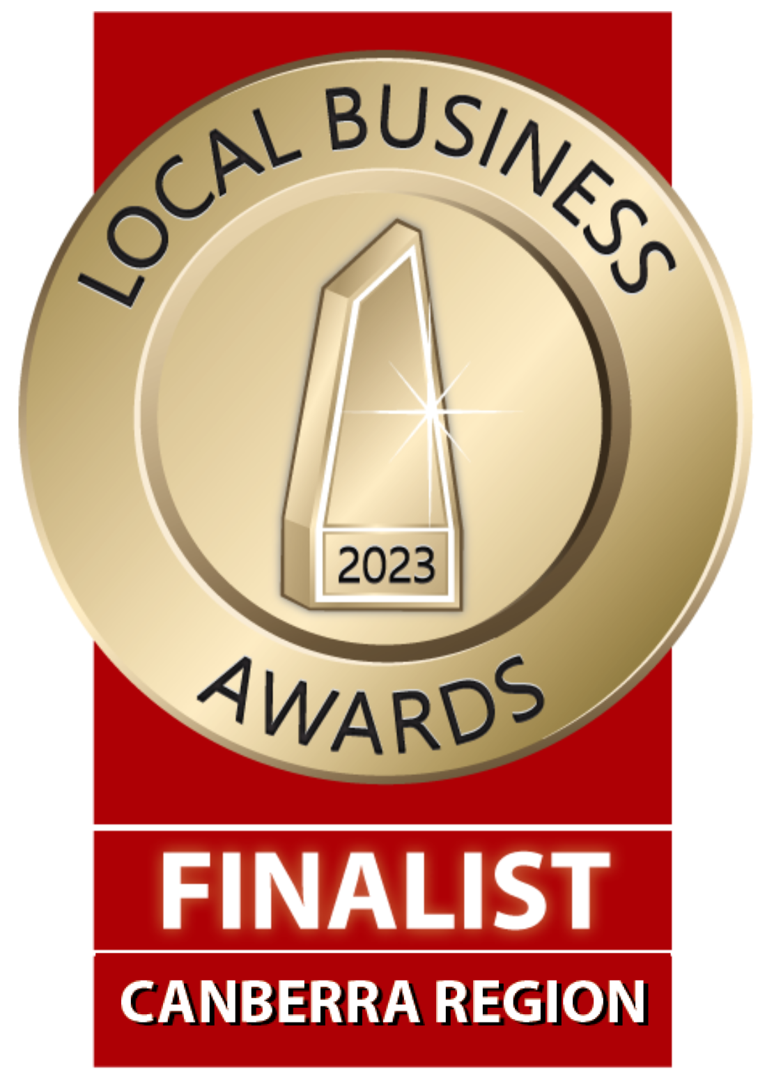 A logo for local business awards finalist canberra region