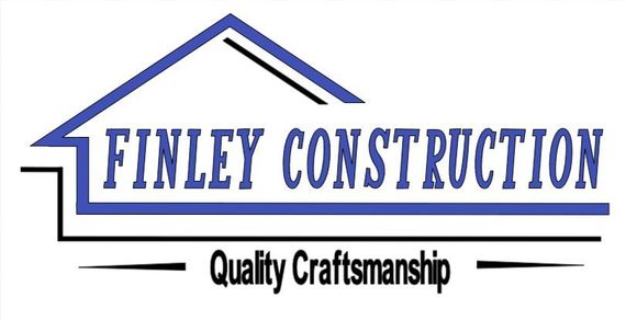 A logo for finley construction quality craftsmanship