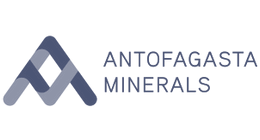 El logo de Minerales de Antofagasta es un logo gris y blanco.