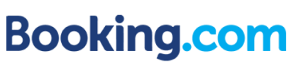 Un logotipo de booking.com azul y blanco sobre un fondo blanco.