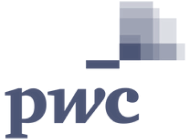 El logo de pwc es un logo gris y blanco con un cuadrado en el medio.