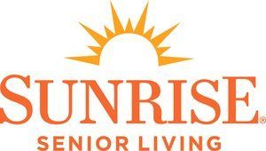 Sunrise Senior Living logo with orange text and a sun icon.