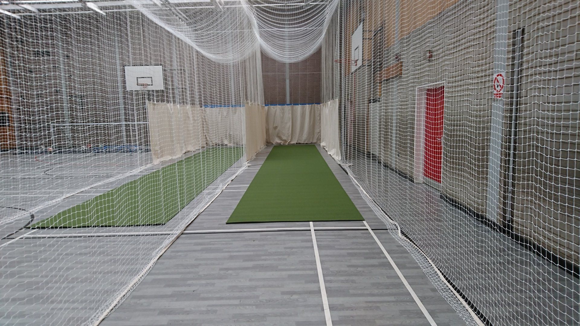 sports hall cricket nets and mats