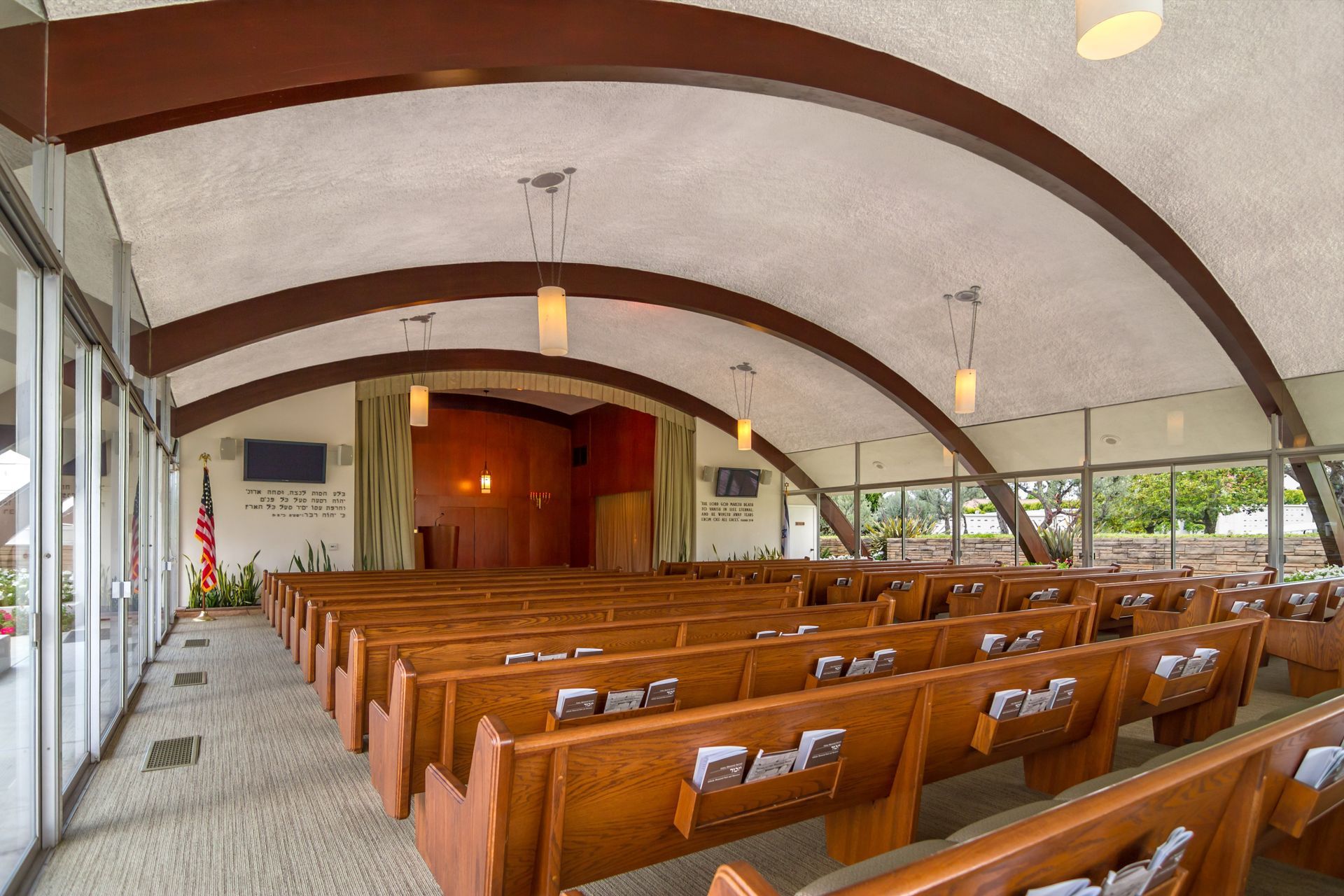 Interior view of Chapel at Hillside Memorial Park and Mortuary in CA