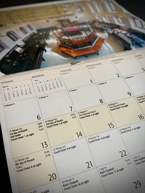 A calendar with a picture of a stadium on it