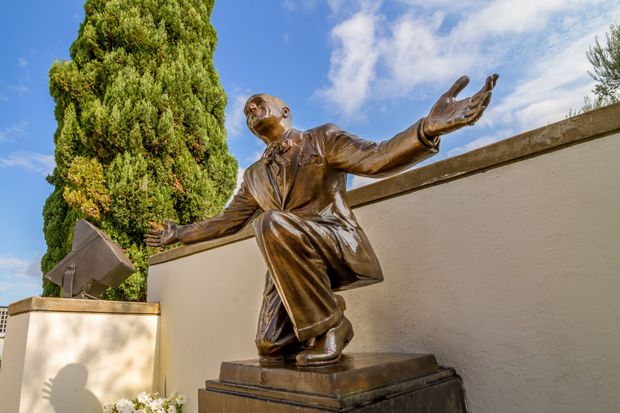 Jolson Statue at Hillside Memorial Park in CA