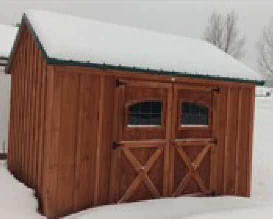Brown Shed Criss Cross Doors
