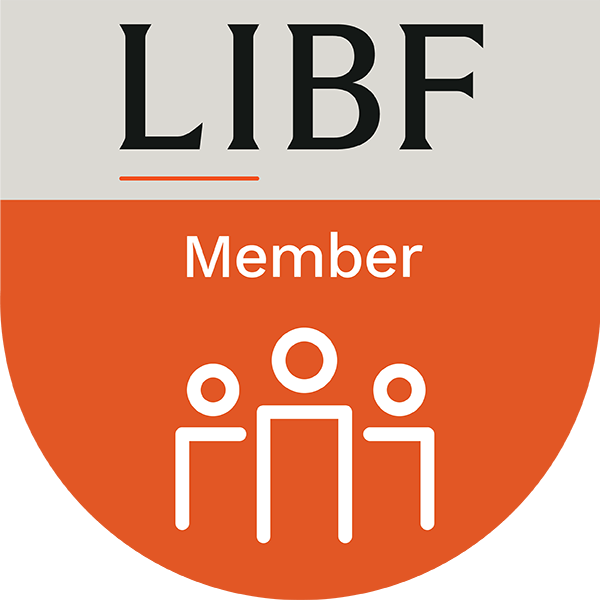 A badge that says libf member on it