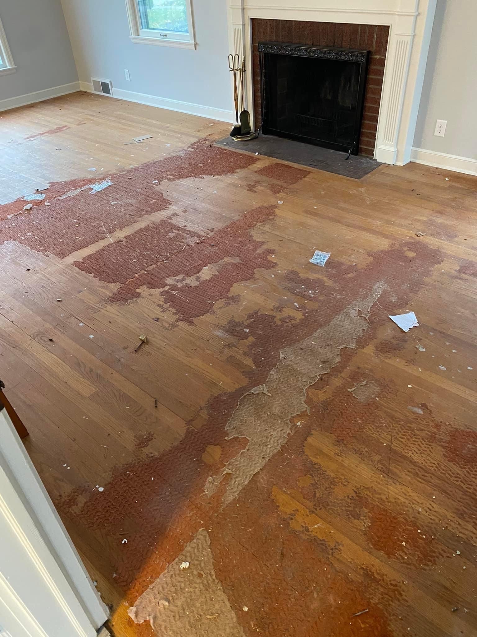 floor refinishing before with issues