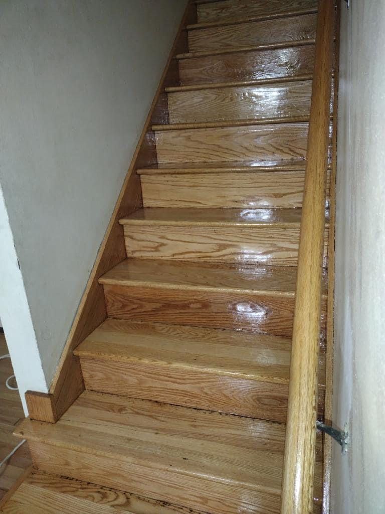 hardwood stairs refinishing after