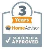 Home Advisor 3 Year Screened and 100% Approved badge awarded to Unified Insulation in Akron, Canton, Cleveland and NE Ohio