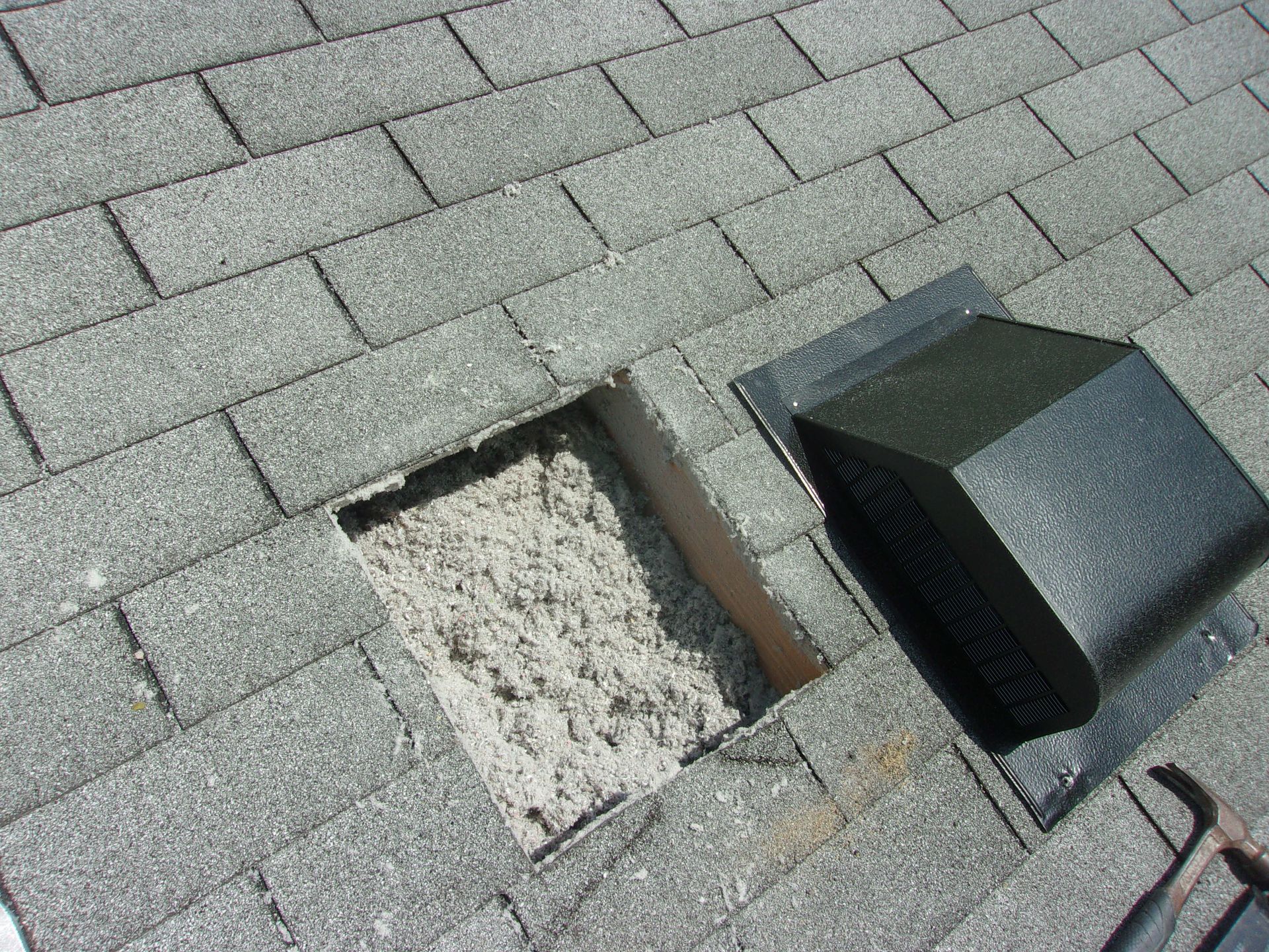 Vent ready to be installed on top of an attic eave to allow vapors to escape the attic