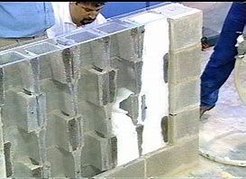 Cut away example to show how block foam fills every gap and crevice to provide insulation from the inside out.