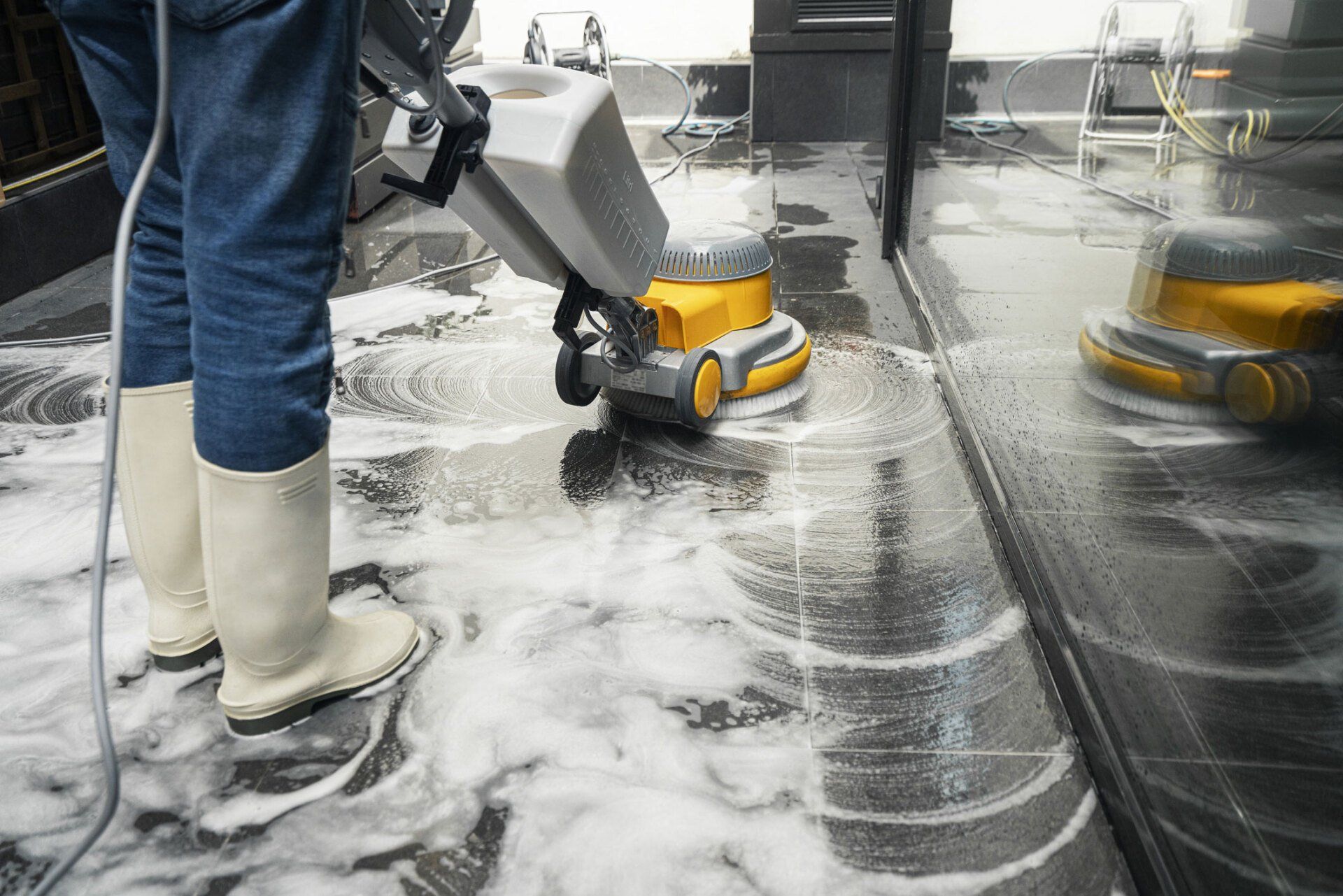 A Man Mopping The Floor — Garden City, KS — Southwest Janitorial Service