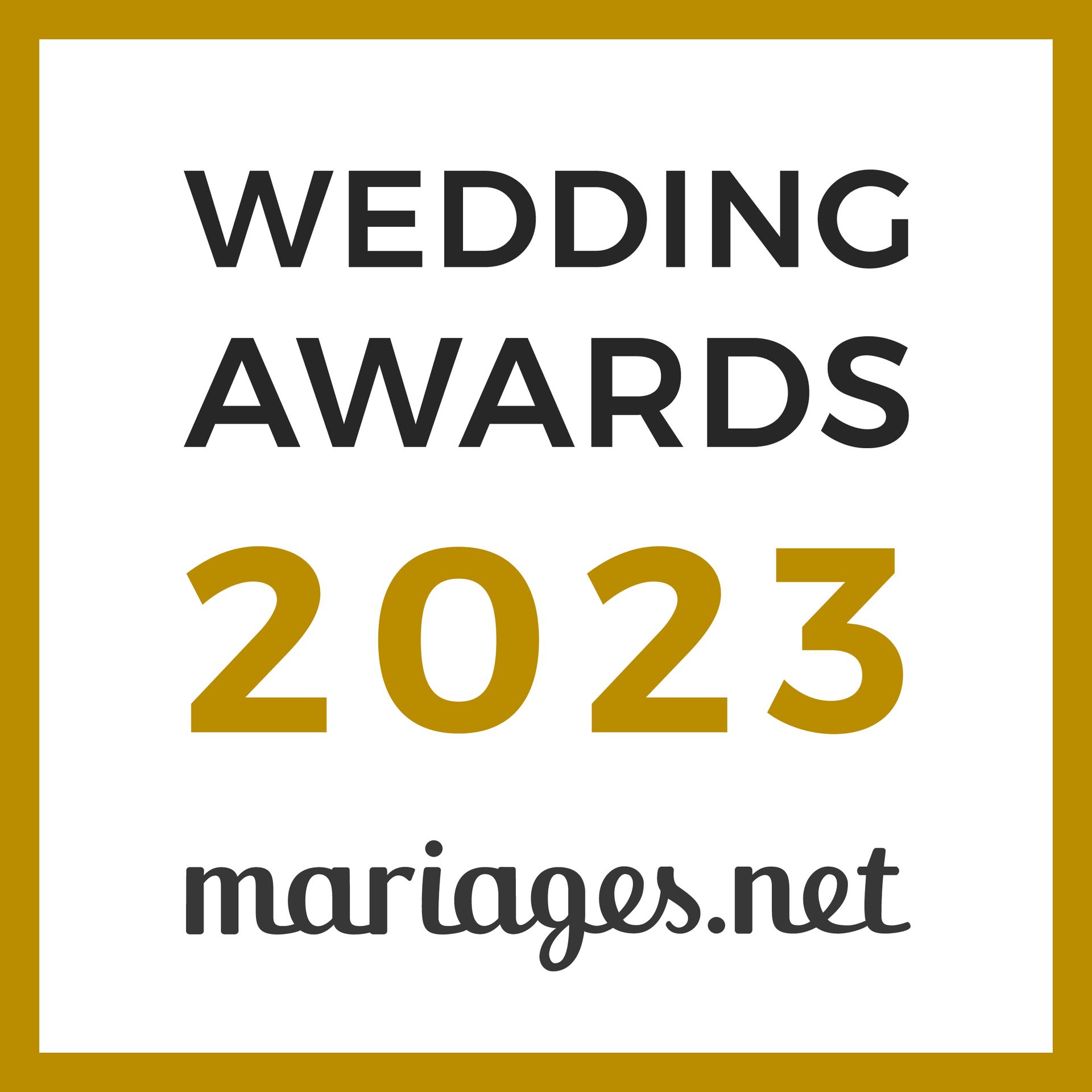 Un logo pour les wedding awards 2023 marriages.net.