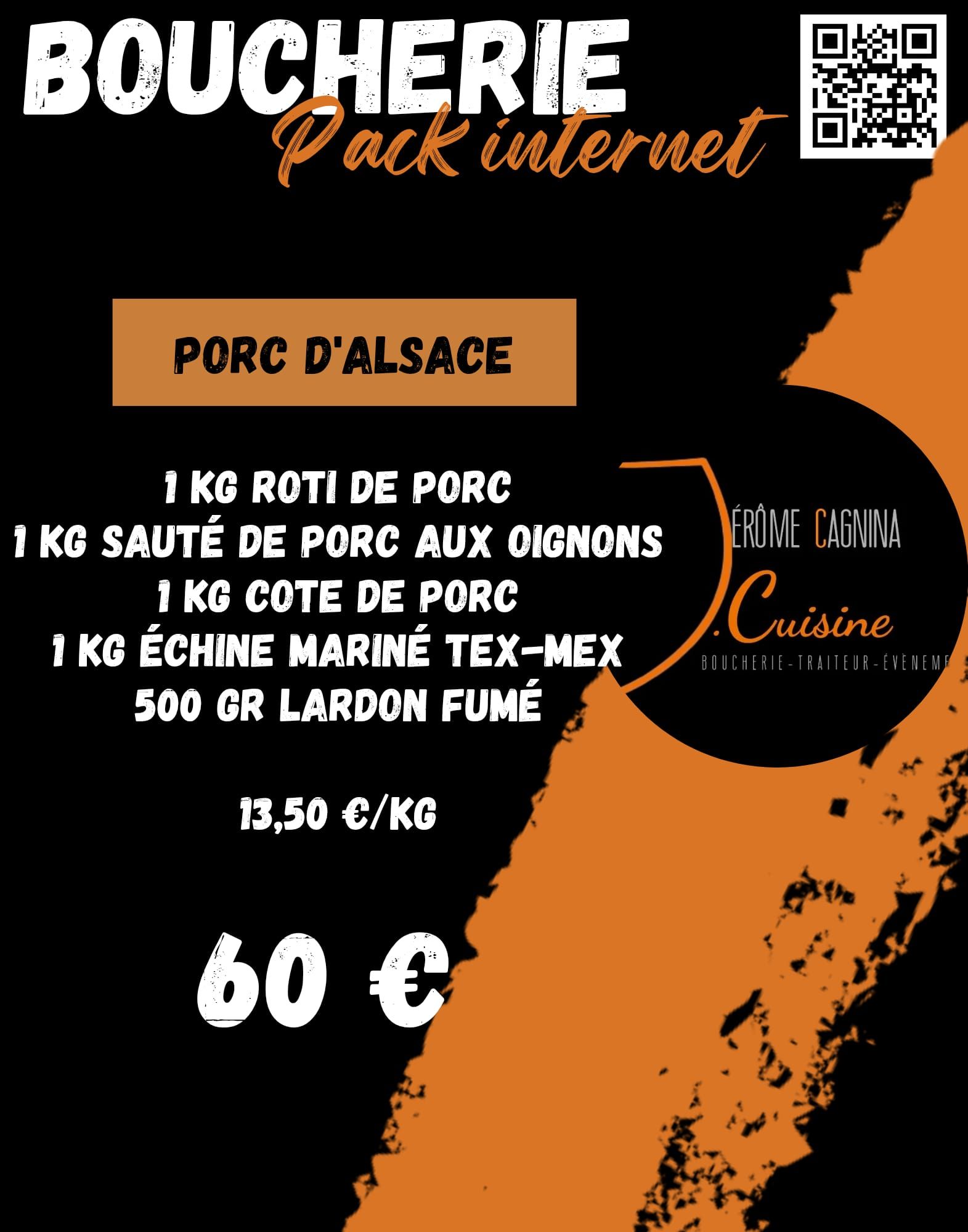 A poster for a boucherie pack internet porc d ' alsace