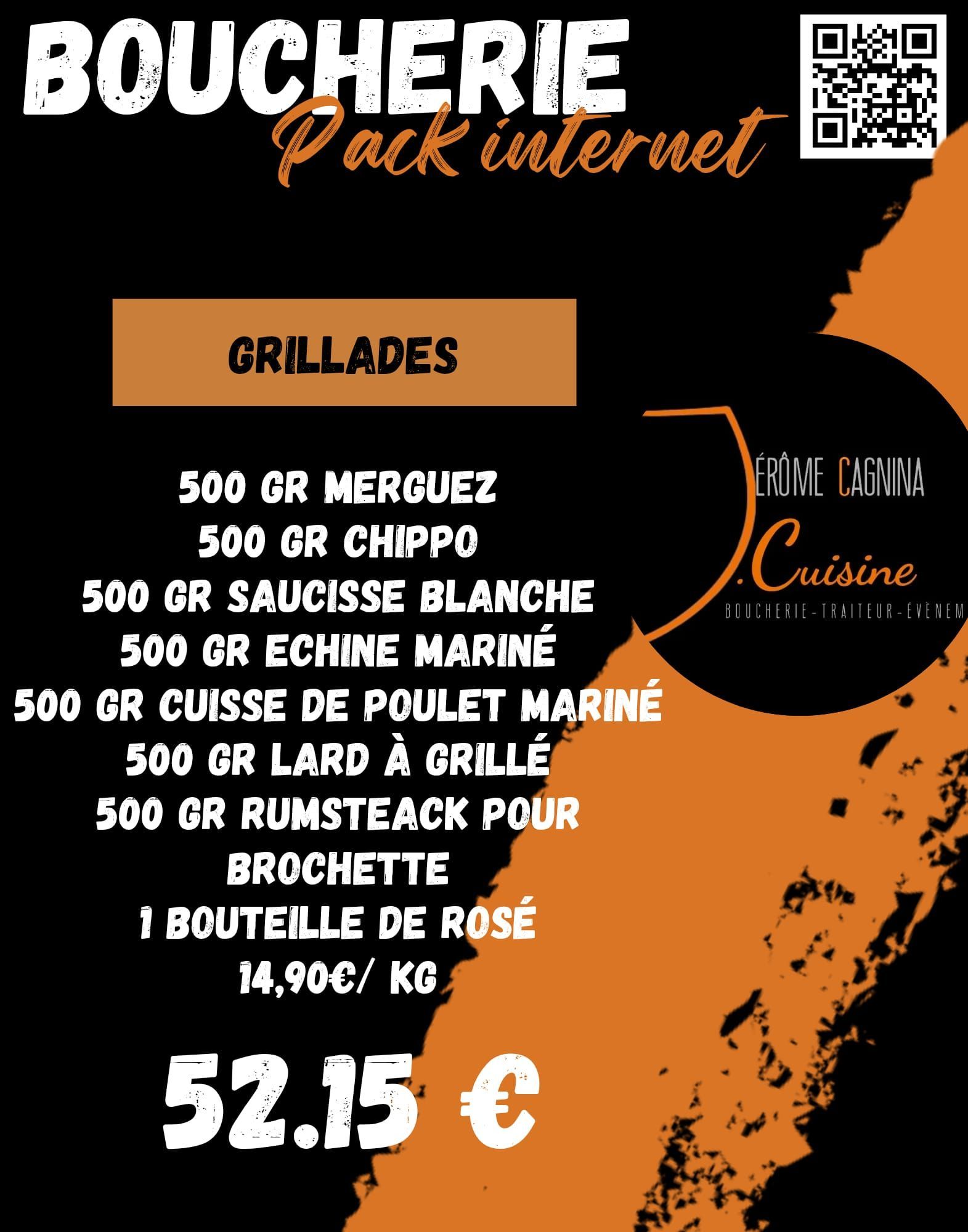 Une affiche pour un pack boucherie internet au prix de 52,15 euros.