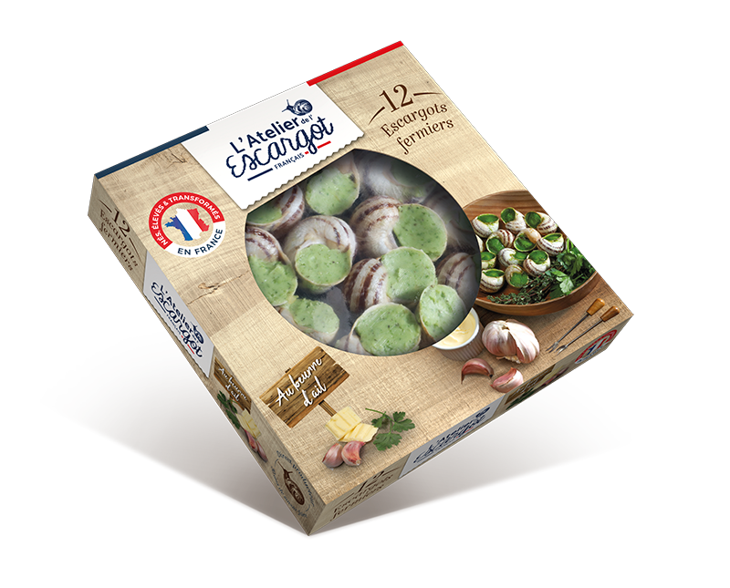 Assiette de 12 escargots farcis au beurre d'ail de l'atelier de l'escargot français