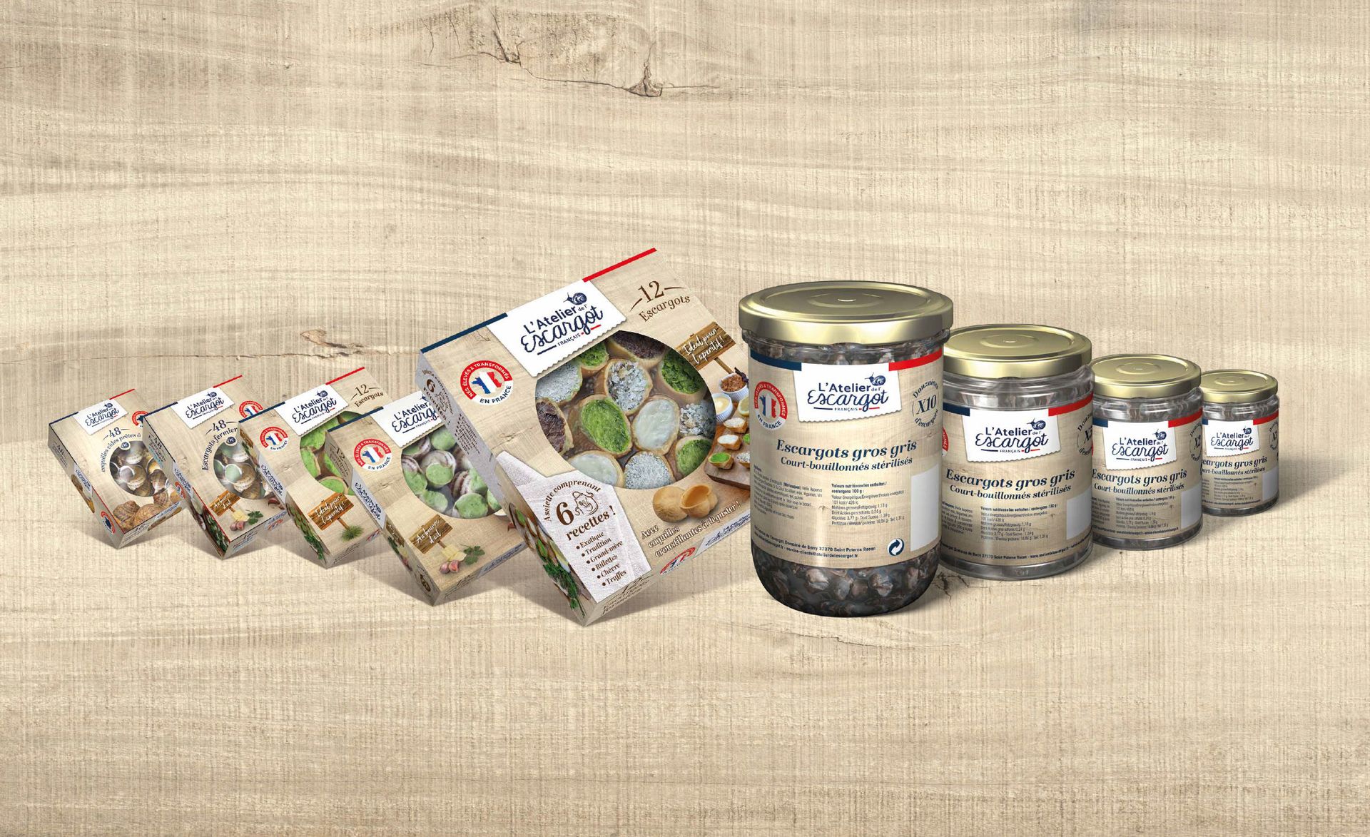 Gamme de produits l'atelier de l'escargot Français