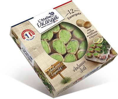 Boite de 12 escargots fermiers surgelés spécial apéritif au beurre d'ail