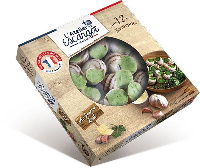 Boite de 12 escargots fermiers surgelés au beurre d'ail