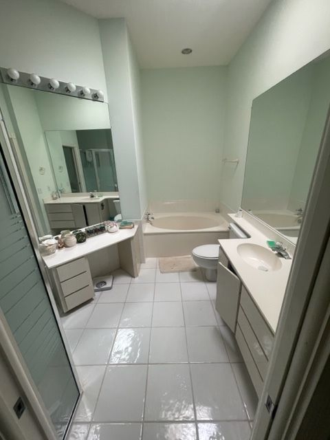 Water damage in bathroom