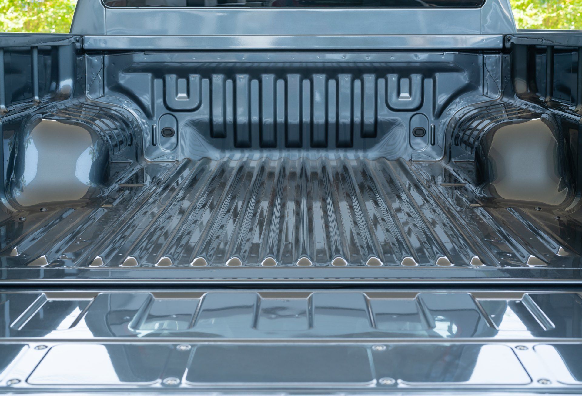 A close up of the back of a pickup truck.