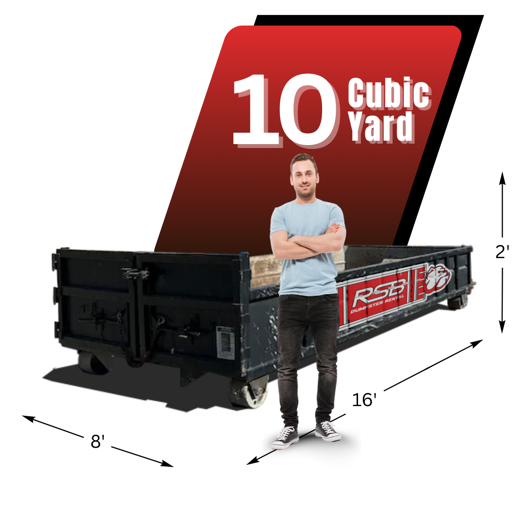 RSB Dumpster behind the standing man, with graphics