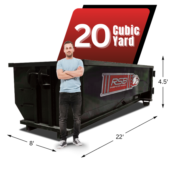 RSB Dumpster behind the standing man, with graphics