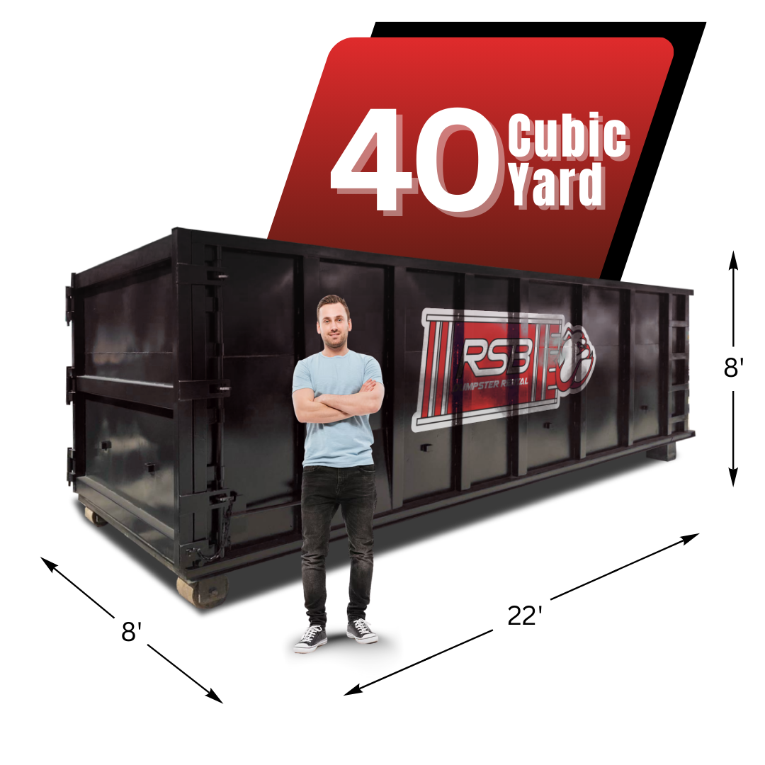 RSB Dumpster behind the standing man, with graphics