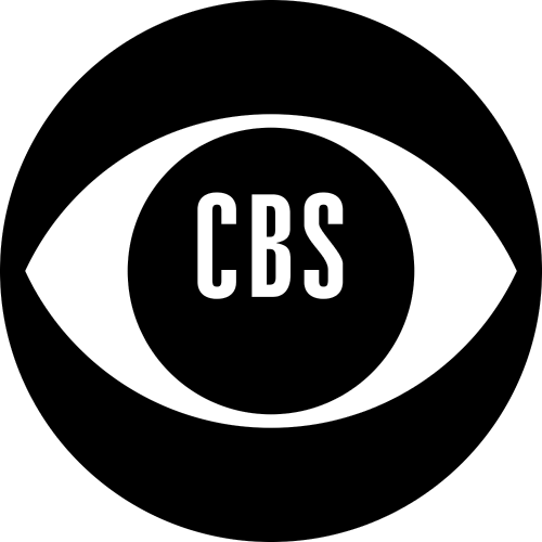 The cbs logo is a black and white eye in a circle.