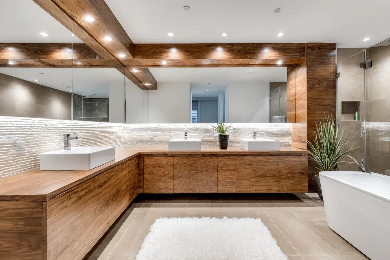 Richmond bathroom remodel featuring textured ceramic accents, frameless shower structures, and modern plumbing assemblies.
Bathroom renovations Richmond using waterproof tile layers, quartz counters, and LED vanity fixtures.
Richmond bathroom renovation applying stone-textured tile panels, floating shelves, and premium drain installations.
Bathroom remodel Richmond BC installing porcelain tile step-ins, quartz slab surfaces, and efficient ventilation.
Richmond bathroom renovations featuring polished porcelain walls, floating cabinetry, and frameless shower partitions.