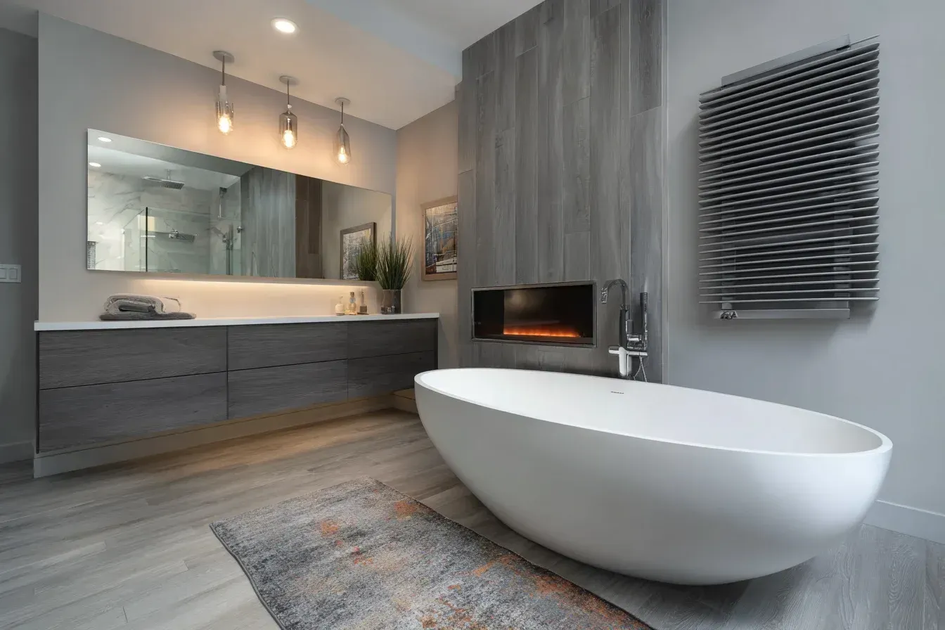 Bathroom renovation Richmond applying recessed LED lights, matte tile walls, and frameless enclosure hardware.
Bathroom remodel Richmond BC using polished ceramic wall tiles, quartz surfaces, and premium drainage systems.
Richmond bathroom renovations installing stone-look shower tiles, floating cabinetry, and updated plumbing lines.
Bathroom renovation Richmond integrating porcelain tile wainscoting, quartz counters, and LED vanity illumination.
Bathroom remodel Richmond BC applying textured tile floors, frameless shower partitions, and rainfall fixtures.