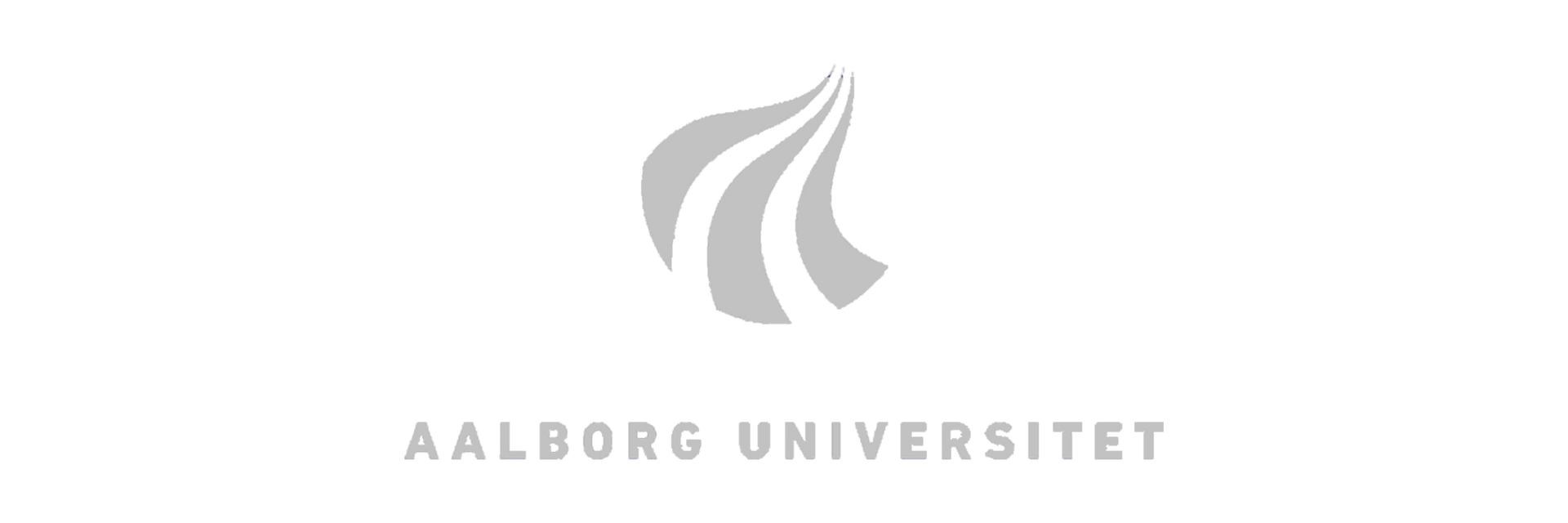 A black and white logo for aalborg universitet