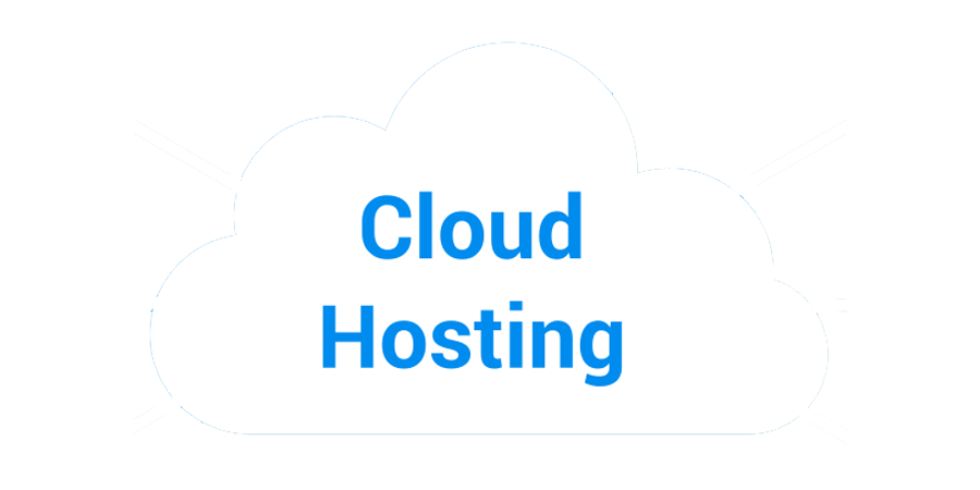 Ordet cloud-hosting er på en hvid baggrund.