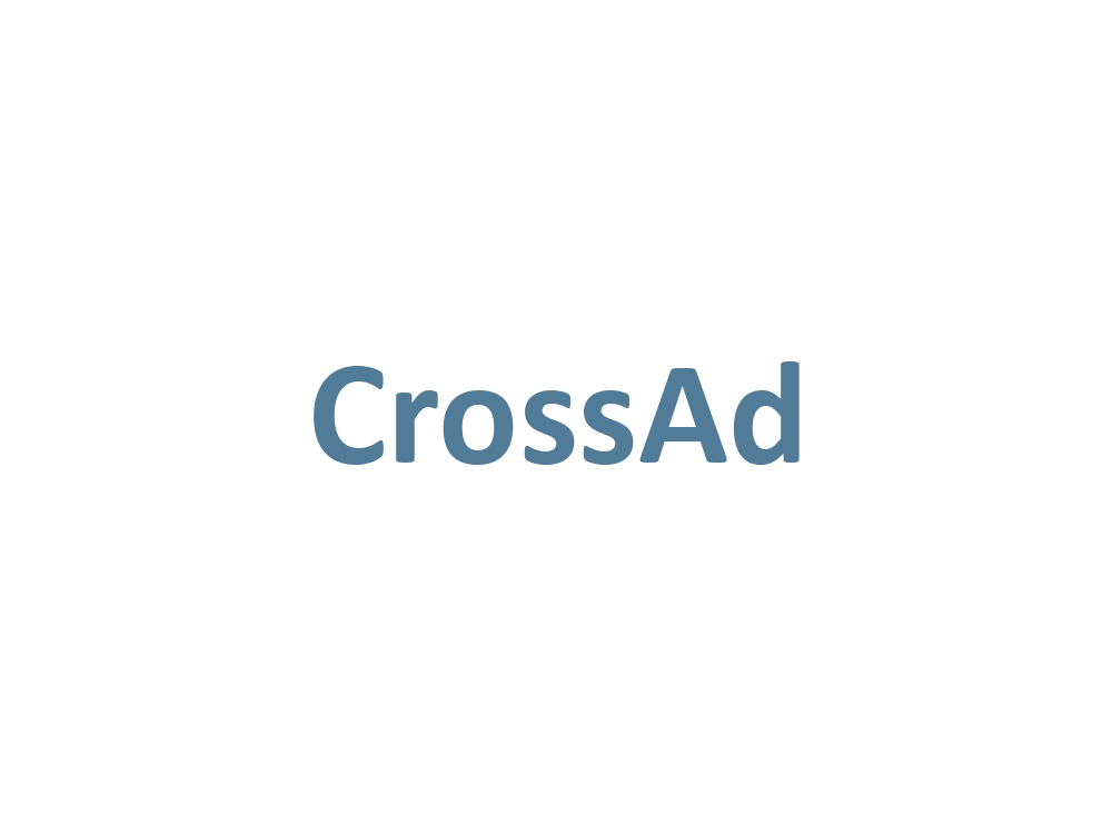 Crossad-logoet er på en hvid baggrund.