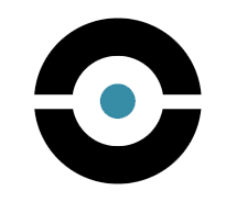 En sort og hvid cirkel med en blå cirkel i midten.
