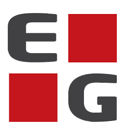 Bogstaverne e og g er på en hvid baggrund.