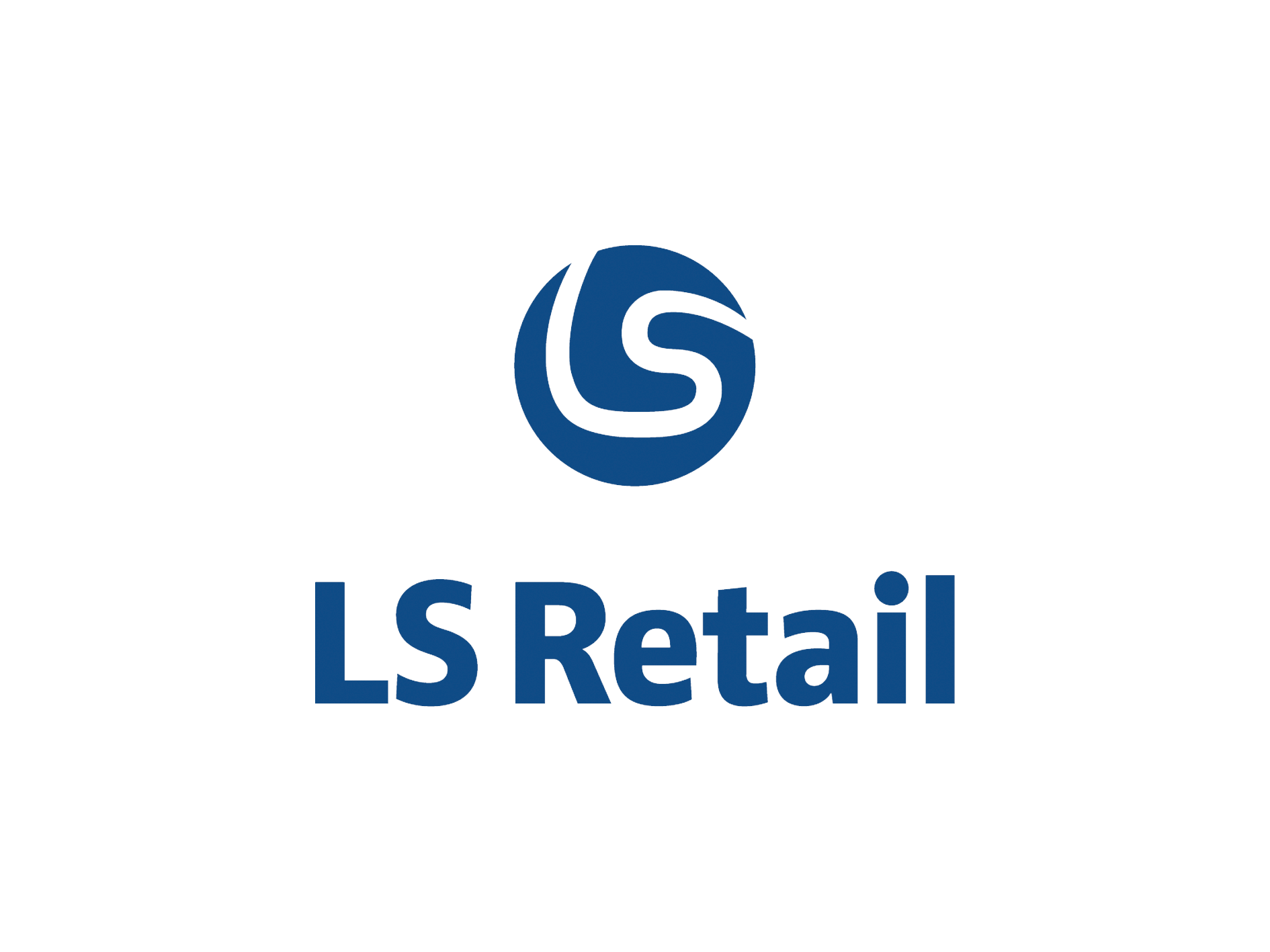 Et blåt og hvidt logo til ls detailhandel på en hvid baggrund.