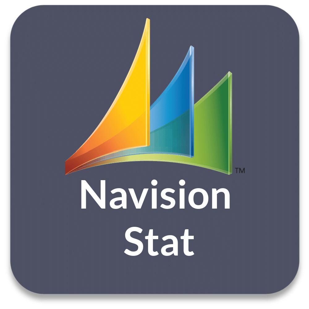 Et navision stat-logo på en grå baggrund