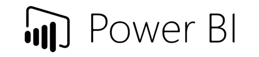 Et sort/hvidt billede af power bi-logoet på en hvid baggrund.