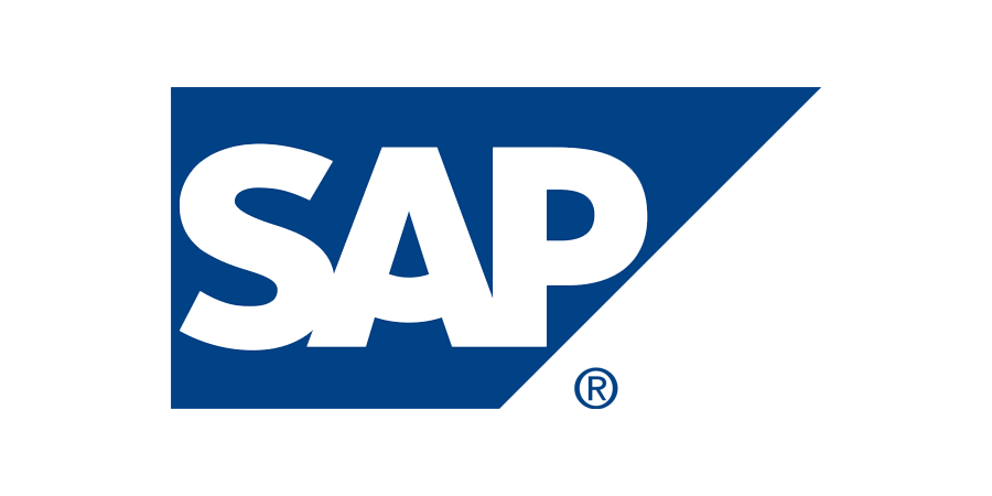 Et blåt og hvidt logo for en virksomhed kaldet sap.