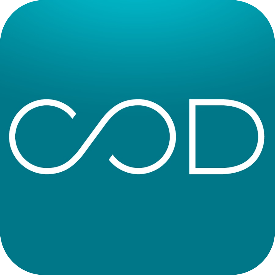 En blå firkant med ordet torsk på