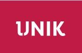 Ordet unik er skrevet med hvidt på en rød baggrund.