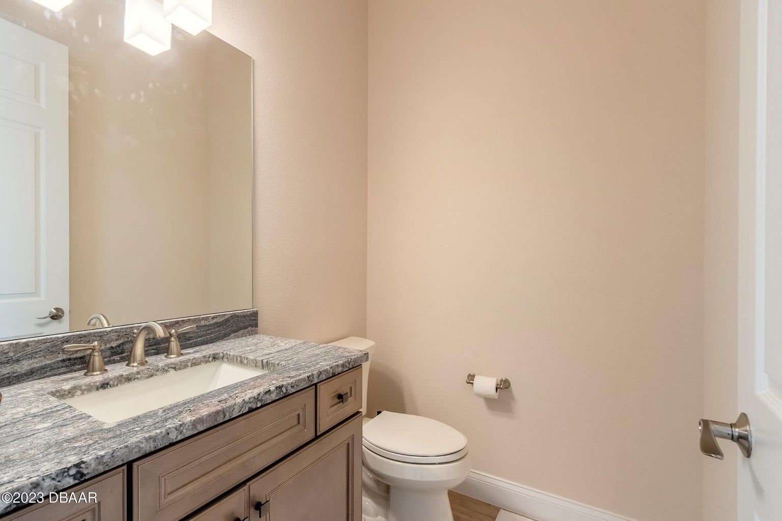 Bathroom with beige walls