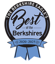 A blue award badge for 