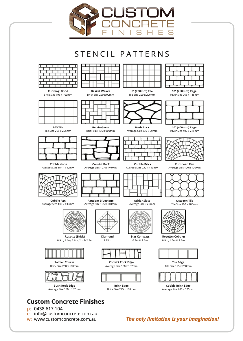 There are many different types of stencil patterns on this page.