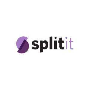 The split it logo is purple and black on a white background.