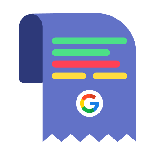 A receipt with a google logo on it.