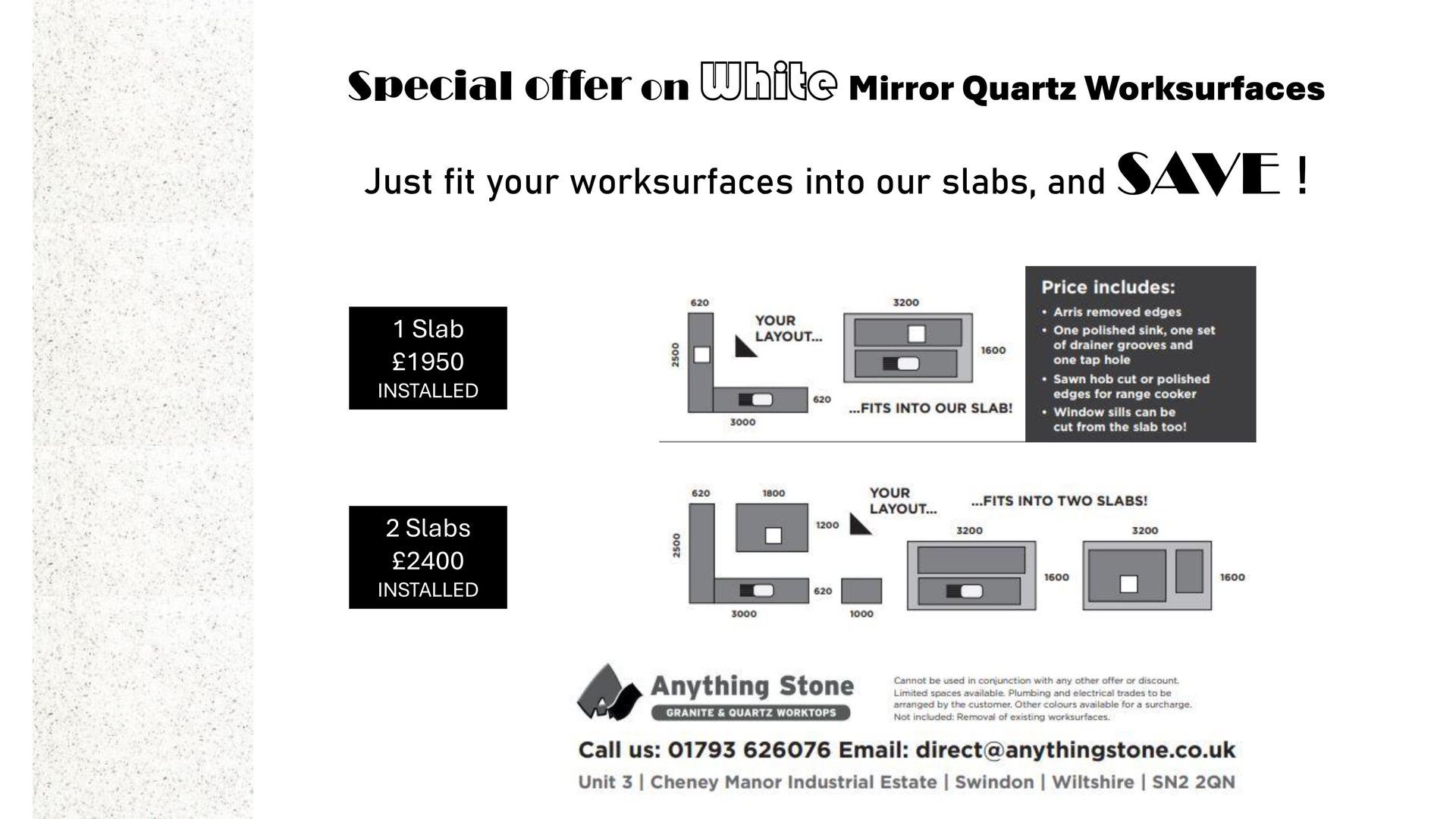 white quartz worktop special offer